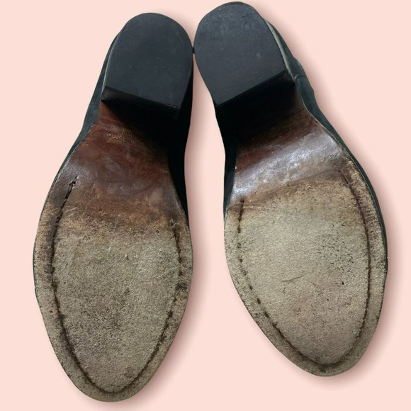 Rag & Bone Harrow Suede Distressed Black Booties Size 38.5 / 8.5 - Picture 7 of 8